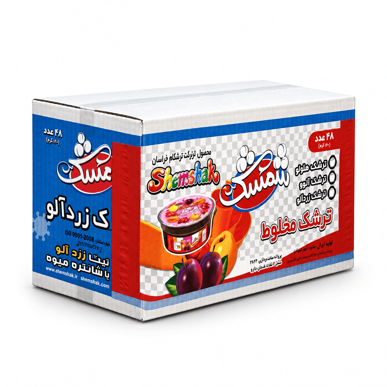 ترشک آلوچه 85 گرمی کارتن 48 عددی